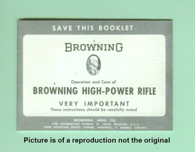 Browning FN Mauser Factory Instruction Manual Repr-img-0