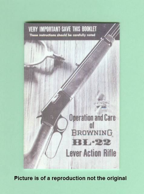 Browning BL-22 Factory Instruction Manual Repro-img-0