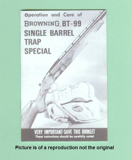 Browning BT-99 Factory Instruction Manual Repro-img-0
