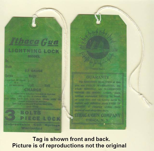 Ithaca Lightning Lock Hang Tag Repro - GREEN-img-0