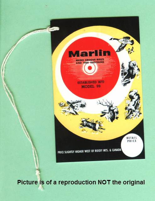 Marlin 99 Early 60’s Factory Hang Tag Repro-img-0