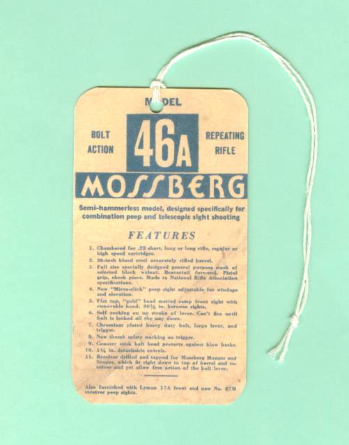 Mossberg 46A Hang Tag Reproduction-img-0