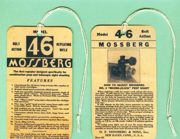 Mossberg 46 Factory Hang Tag Repro.-img-0