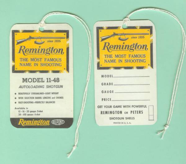 Remington 11-48 Newer Style Hang Tag repro-img-0