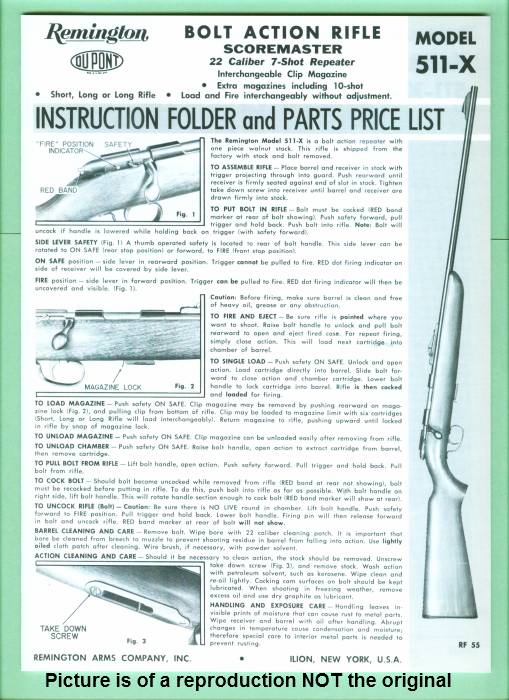 Remington X Factory Instruction Manual Repro For Sale At Gunauction