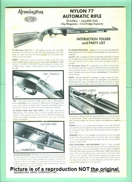 Remington Nylon 77 Fac. Instr. Manual Repro-img-0