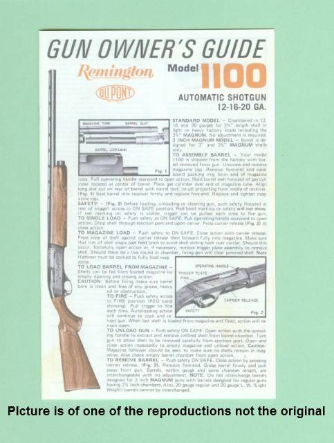 Remington 1100 Factory Instruction Manual Repro-img-0