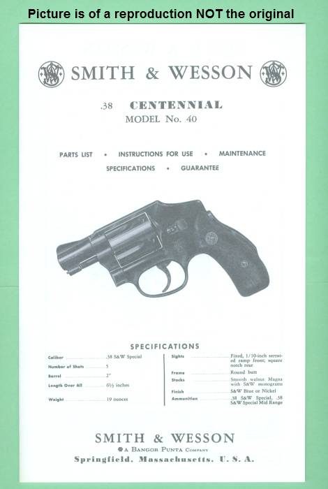 Smith & Wesson Model 40 Fac Instruction Manual Rep-img-0