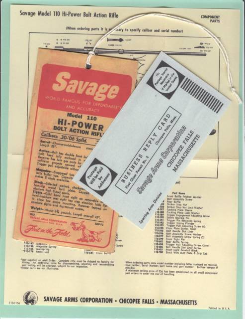 Savage 110 Rifle Hang Tag Reproduction 30-06 & 270-img-0