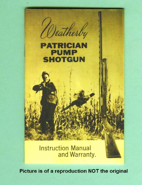 Weatherby Patrician Factory Instruction Manual Rep-img-0