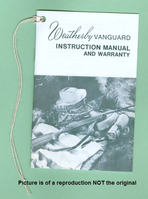 Weatherby Vanguard Factory Instruction Manual Repr-img-0