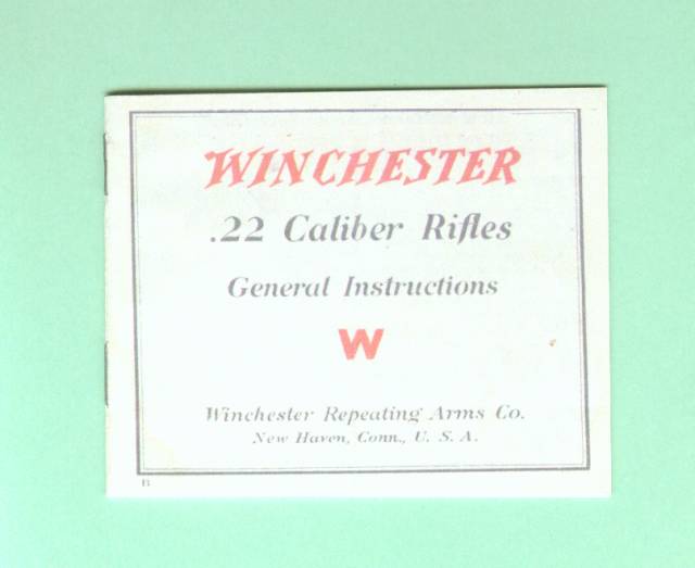 Winchester .22 Rifles EARLY Manual Repro 22-img-0