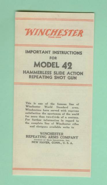 Winchester Model 42 Manual Reproduction-img-0