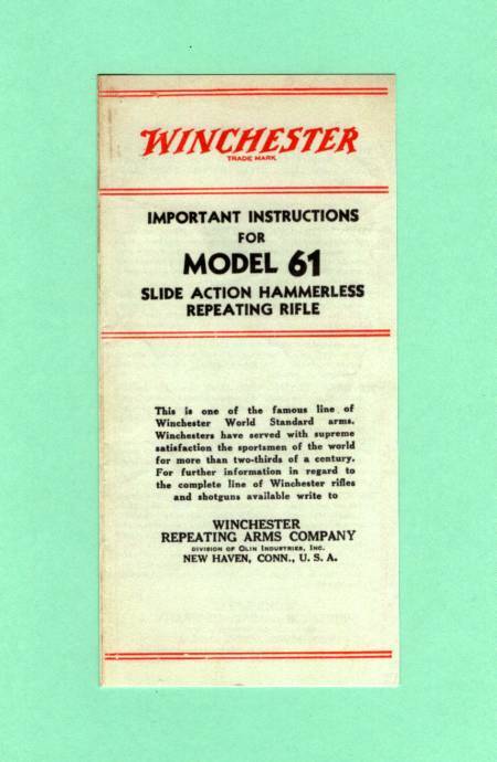 Winchester Model 61 Manual Repro.-img-0