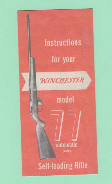 Winchester Model 77 Clip Feed Manual Reproduction-img-0